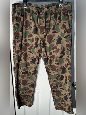 Men’s VANS CLASSIC CAMO Camouflage DRAWSTRING LOOSE FIT CANVAS PANTS Size XL